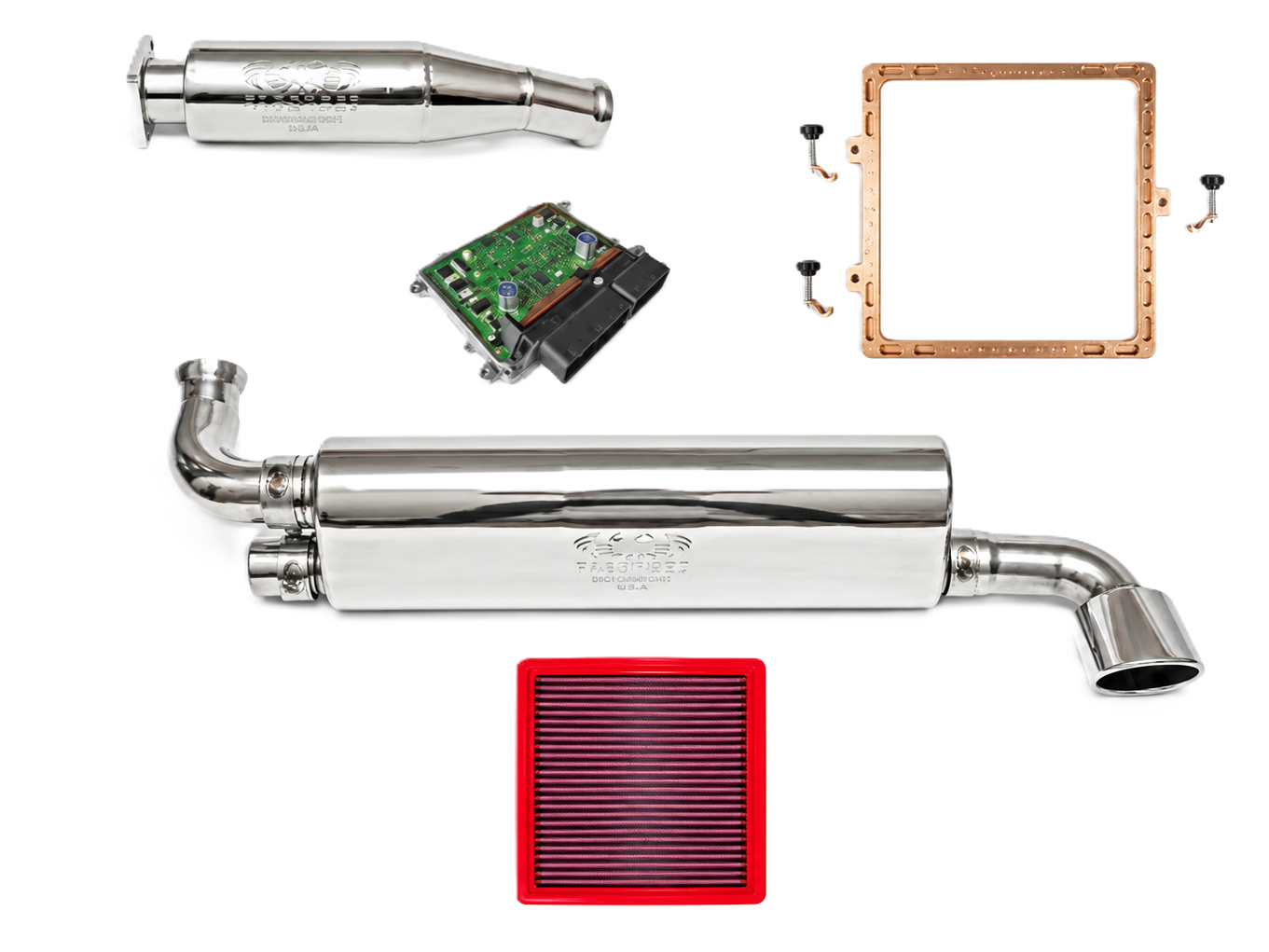 Fabspeed Exhaust Performance Package, Single Outlet WITH DME Upgrade. Porsche 964 Carrera (1989-1994) - 96411104504, 96411104205, 96411321306, 96411321310, 96411321316, 96411321317, 96411104605 - FS.POR.964.MAXS, FS.POR.964.CB, FS.POR.964.ABX, FS.POR.964.DME, FB197/08
